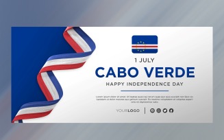 Cabo Verde National Independence Day Celebration Banner, National Anniversary