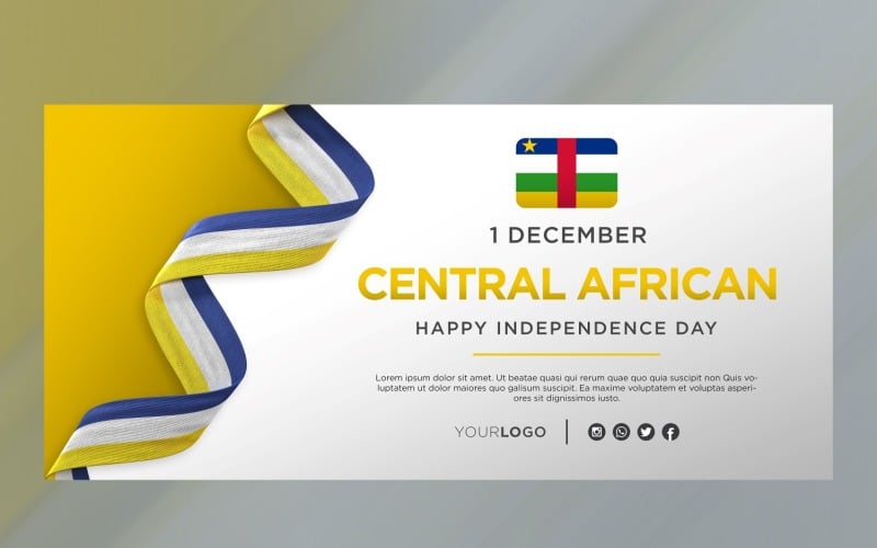 Central African Republic National Independence Day Celebration Banner, National Anniversary Corporate Identity