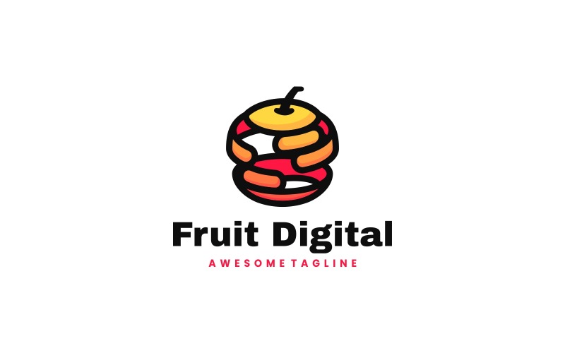 Fruit Digital Simple Logo Logo Template