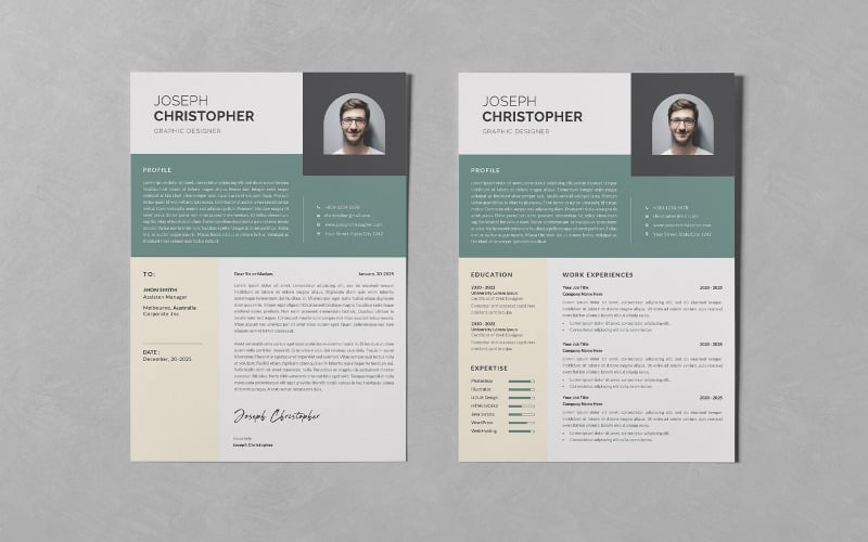 Resume/CV PSD Design Templates Vol 128 Resume Template