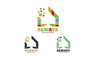 Creative and Unique Pixel House Logo Design