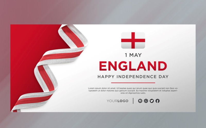 England National Independence Day Celebration Banner, National Anniversary Corporate Identity