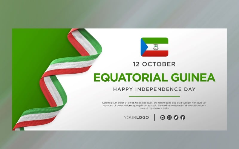 Equatorial Guinea National Independence Day Celebration Banner, National Anniversary Corporate Identity