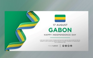 Gabon National Independence Day Celebration Banner, National Anniversary