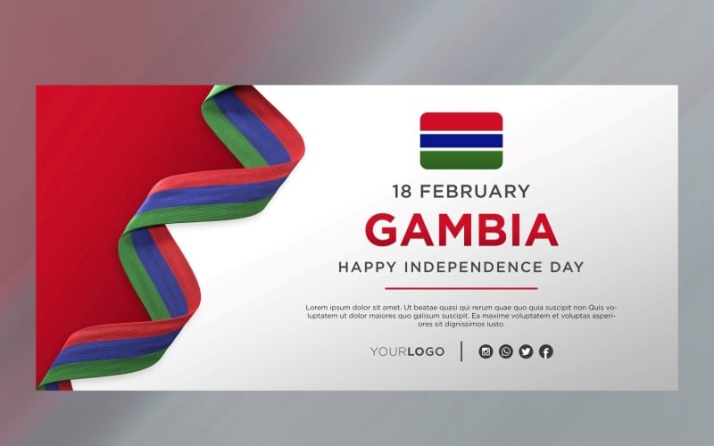Gambia, The National Independence Day Celebration Banner, National Anniversary Corporate Identity