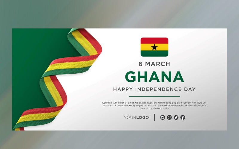 Ghana National Independence Day Celebration Banner, National Anniversary Corporate Identity