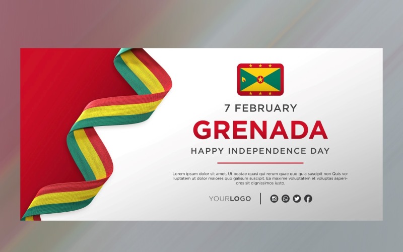 Grenada National Independence Day Celebration Banner, National Anniversary Corporate Identity
