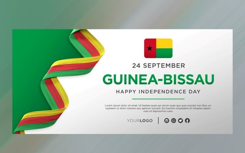 Guinea-Bissau National Independence Day Celebration Banner, National Anniversary Corporate Identity