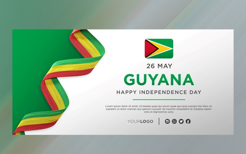 Guyana National Independence Day Celebration Banner, National Anniversary Corporate Identity