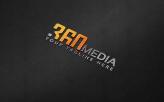 360 Media Typography Vector Logo