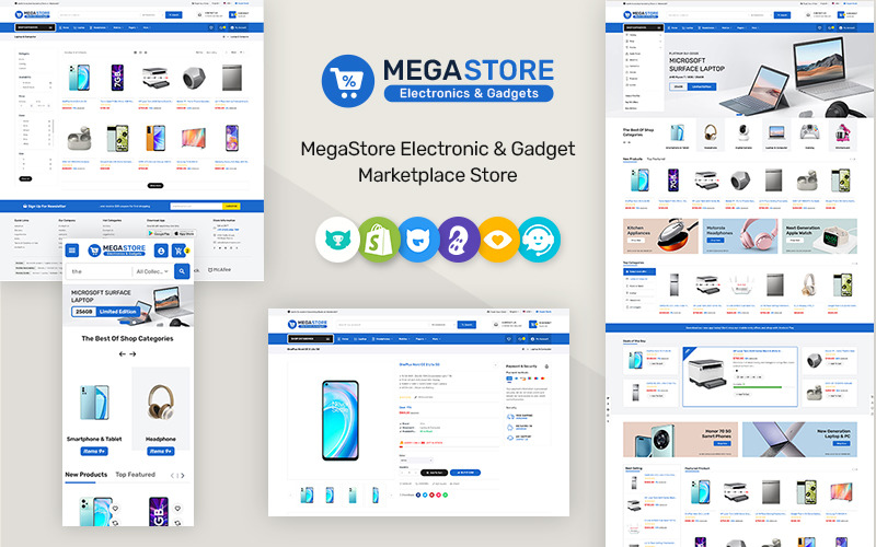 Megastore - Electronics & Gadgets Marketplace Store for Shopify OS 2.0 Shopify Theme