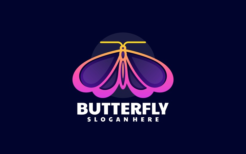 Butterfly Line Art Gradient Logo Vol.4 Logo Template