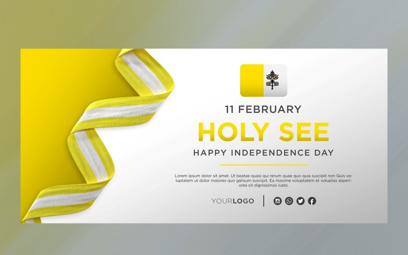 Holy See National Independence Day Celebration Banner, National Anniversary Corporate Identity