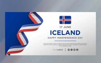 Iceland National Independence Day Celebration Banner, National Anniversary