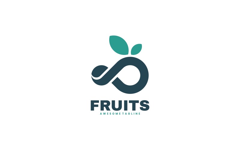 Infinity fruit Silhouette Logo Logo Template