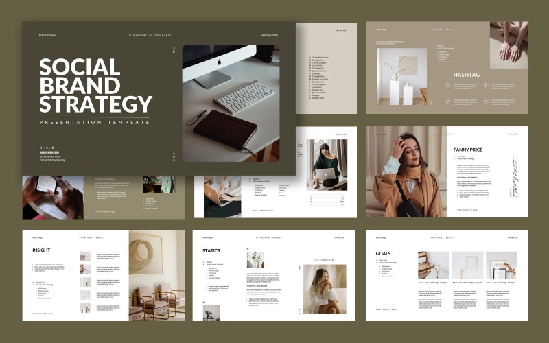 Social Brand Strategy Presentation template PowerPoint Template