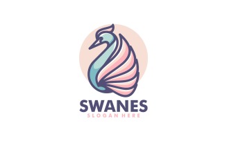 Swan Simple Mascot Logo 4