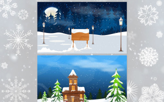 Winter Forest Background Bundle