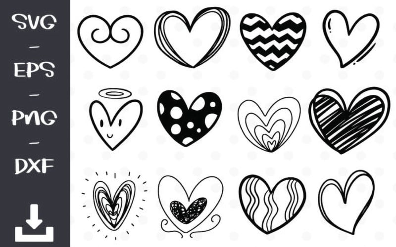 Doodle Heart symbol transparent Logo Logo Template