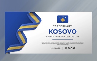 Kosovo National Independence Day Celebration Banner, National Anniversary