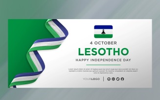 Lesotho National Independence Day Celebration Banner, National Anniversary