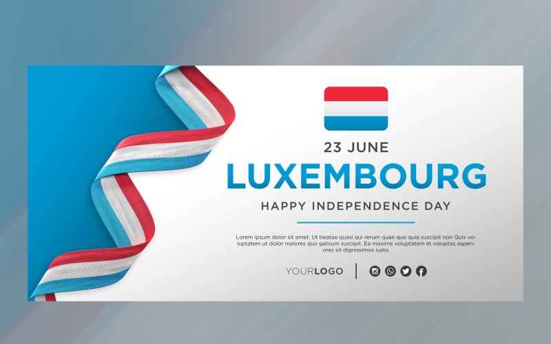 Luxembourg National Independence Day Celebration Banner, National Anniversary Corporate Identity