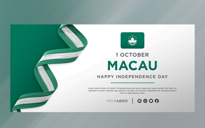 Macau National Independence Day Celebration Banner, National Anniversary Corporate Identity