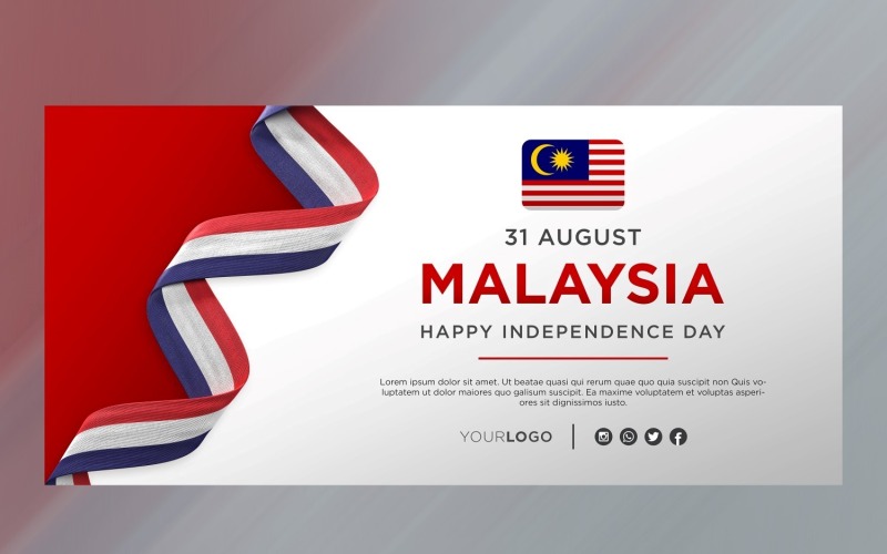 Malaysia National Independence Day Celebration Banner, National Anniversary Corporate Identity