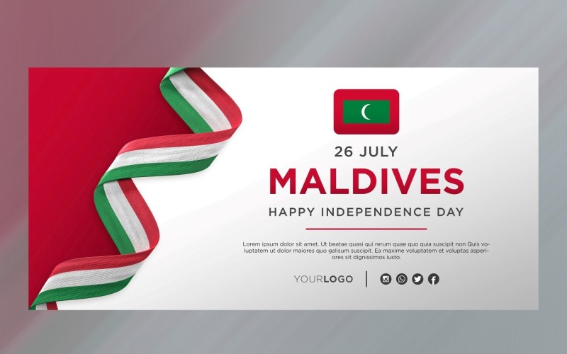 Maldives National Independence Day Celebration Banner, National Anniversary Corporate Identity