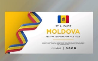 Moldova National Independence Day Celebration Banner, National Anniversary