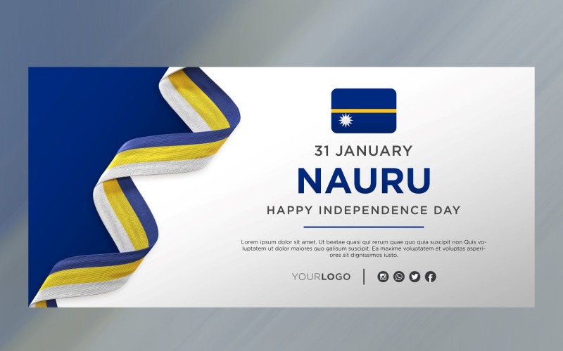 Nauru National Independence Day Celebration Banner, National Anniversary Corporate Identity