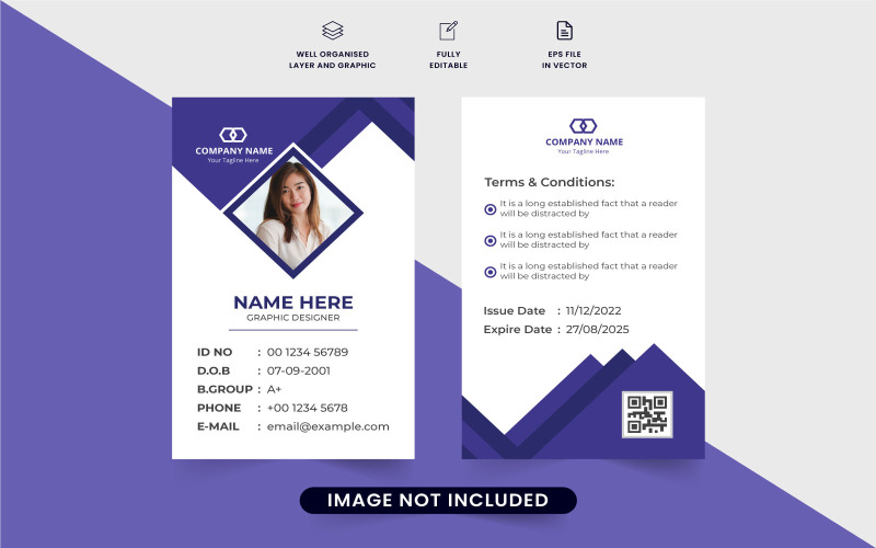 Personal ID card for office & school Corporate Identity