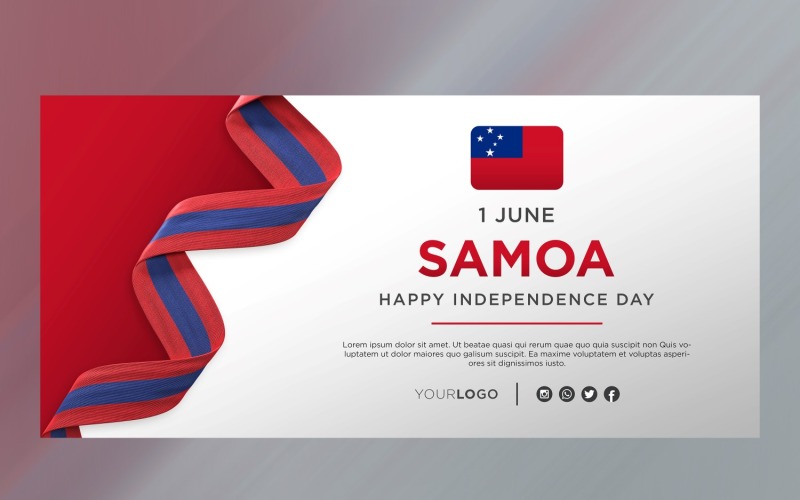 Samoa National Independence Day Celebration Banner, National Anniversary Corporate Identity
