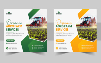 Agriculture agro farm services or Landscaping Service Social Media Post banner template