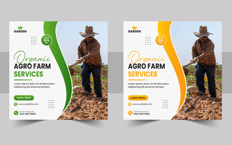 Agriculture farming service social media post banner or agriculture farming flyer template Social Media