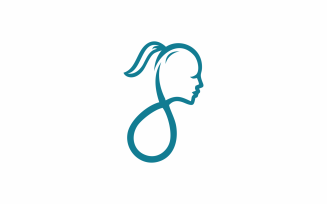 Infinity Girl Abstract Logo Template