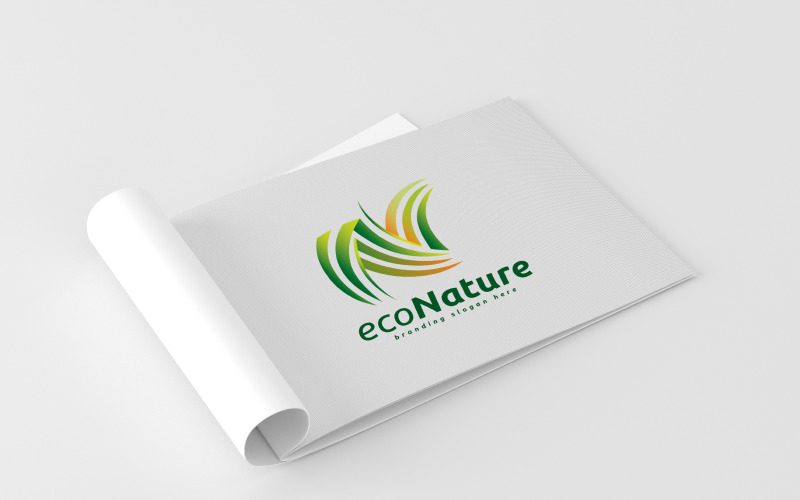 Natural Eco Garden N Pattern Logo Logo Template