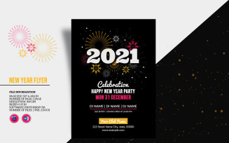 New Year Party Invitation Flyer Template