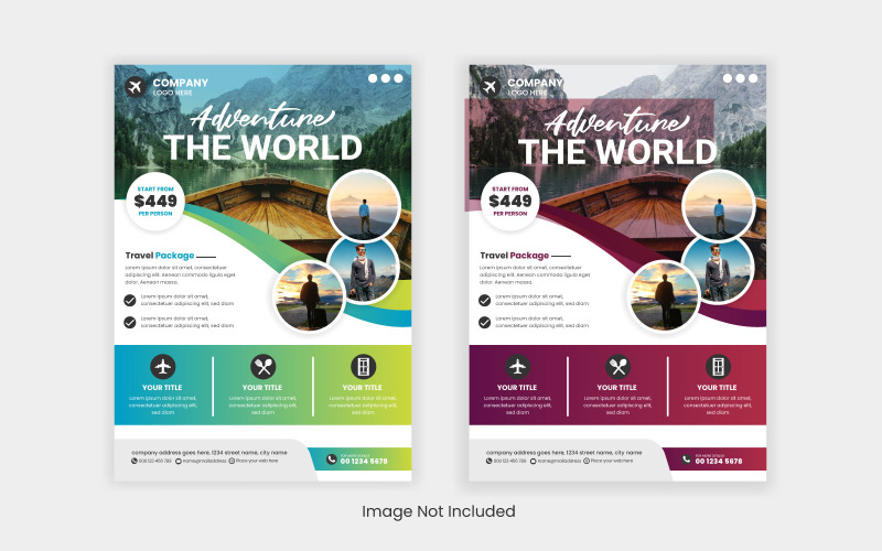 travel holiday flyer and brochure cover page template for travel agency Vector Illustration