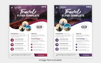 Travel holiday flyer design and brochure cover page template for travel agency