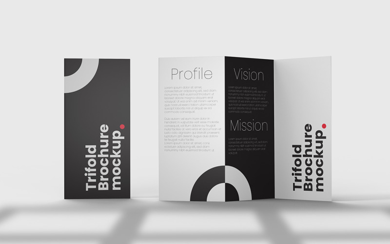 Trifold Brochure Mockup PSD Template Vol 07 Product Mockup