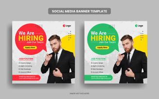 We are hiring banner social media post banner and job vacancy web banner template