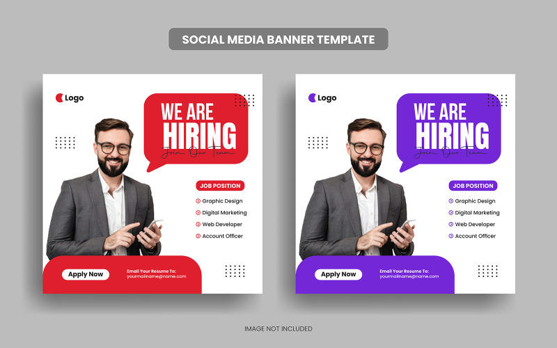 We are hiring banner social media post banner template and job vacancy square banner template Social Media
