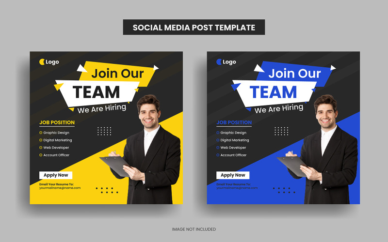 We are hiring banner web template and job vacancy social media post banner template Social Media