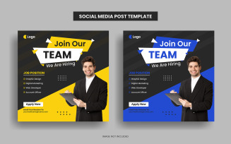 We are hiring banner web template and job vacancy social media post banner template