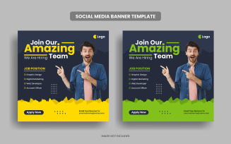 We are hiring job media social post banner template