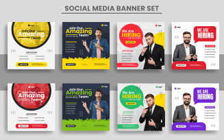 We are hiring job vacancy social media post banner and web banner template