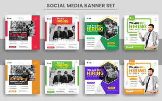 We are hiring job vacancy square banner template or social media post banner template