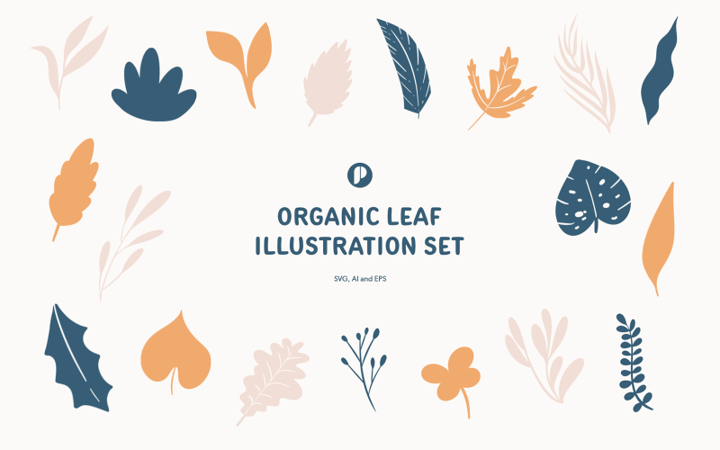 Lovely organic leaf illustration set Illustration