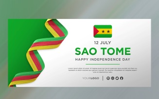 Sao Tome and Principe National Independence Day Celebration Banner, National Anniversary